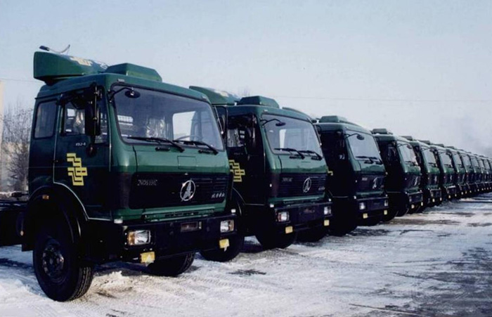 Beiben truck as mail truck cross the province